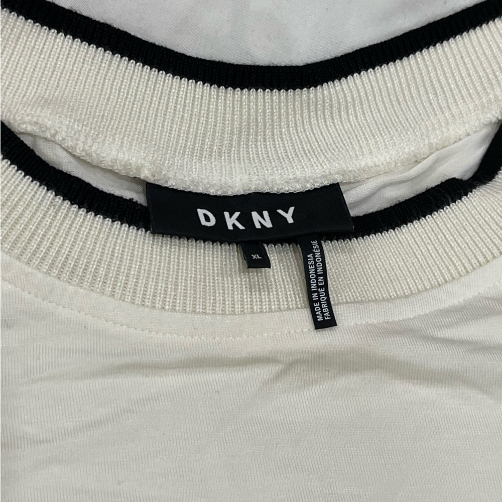 DKNY Black & White 2in1 Lace Cami Overlay Maxi Dress with T-Shirt Size XL - Picture 6 of 6
